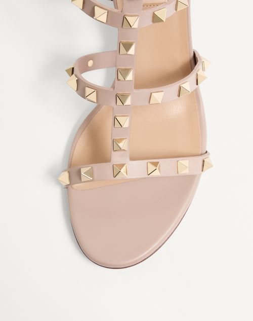 Valentino Garavani - Rockstud Calfskin Ankle Strap Sandal 60 Mm - Poudre - Woman - Sandals